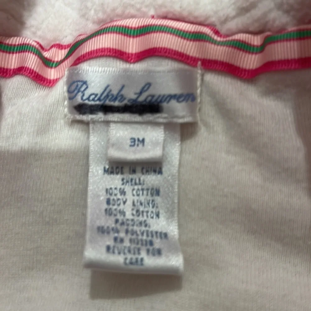 RALPH LAUREN PINK SNOWSUIT size 3 months.